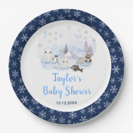 Winter Wonderland Arctic Animals Baby Shower Papieren Bordje