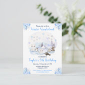 Winter Wonderland Arctic Animals Birthday Briefkaart (Staand voorkant)