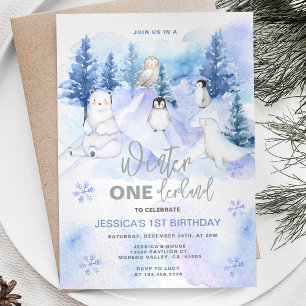 Winter Wonderland Arctic Animals Birthday Kaart