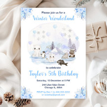 Winter Wonderland Arctic Animals Birthday