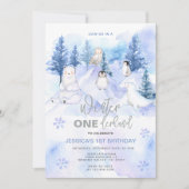 Winter Wonderland Arctic Animals Birthday Kaart (Voorkant)