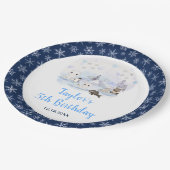 Winter Wonderland Arctic Animals Birthday Papieren Bordje (Gekanteld)