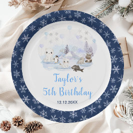 Winter Wonderland Arctic Animals Birthday Papieren Bordje