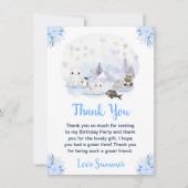 Winter Wonderland Arctic Animals Birthday Party Bedankkaart (Voorkant)