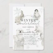 Winter Wonderland Arctic Animals Boy Baby shower Kaart (Voorkant)