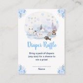 Winter Wonderland Arctic Animals Diaper Raffle Informatiekaartje (Voorkant)