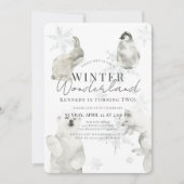 Winter Wonderland Arctic Animals Girl Birthday Kaart (Voorkant)