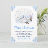 Winter Wonderland Arctic Animals Merry Christmas Feestdagenkaart (Staand voorkant)