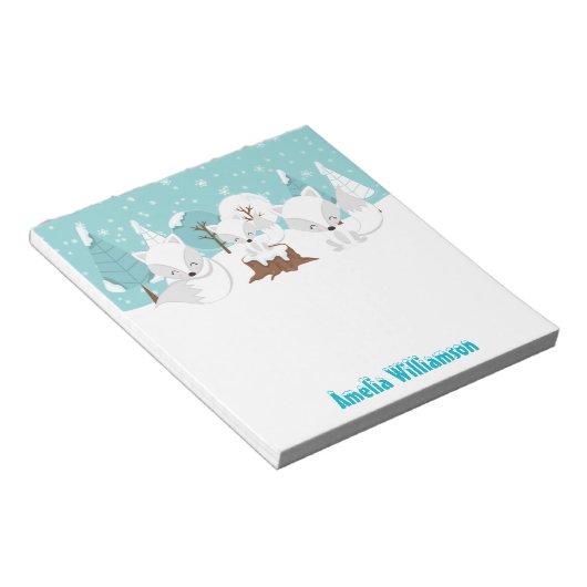Winter Wonderland Arctic Foxes Notitieblok (Schuin)