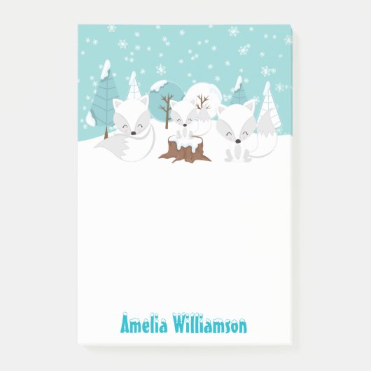 Winter Wonderland Arctic Foxes Post-it® Notes (Voorkant)