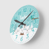 Winter Wonderland Arctic Foxes Ronde Klok (Hoek)