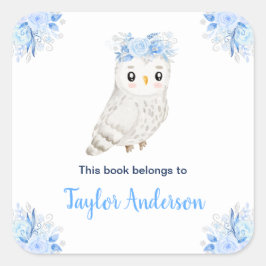 Winter Wonderland Arctic Owl Kids Bookplate Vierkante Sticker