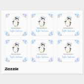 Winter Wonderland Arctic Penguin Kids Bookplate Vierkante Sticker (Vel)