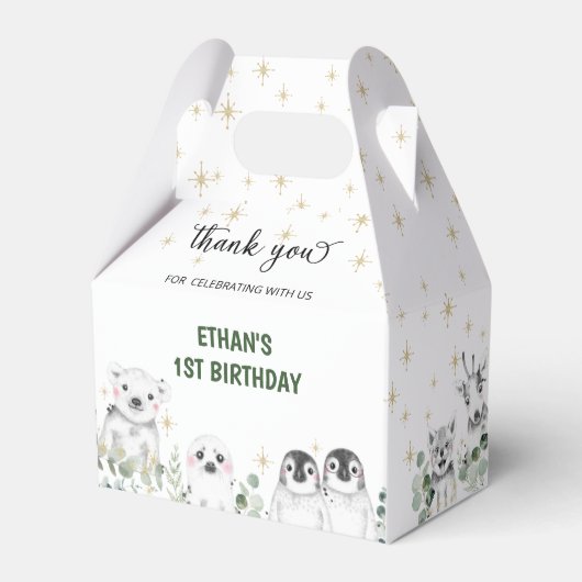 Winter Wonderland Arctic Polar Animals Bedankdoosjes (Voorkant Zijde)