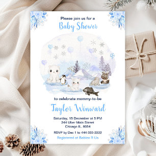 Winter Wonderland Arctische Dieren Baby Shower Kaart