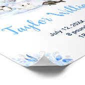 Winter Wonderland Arctische Dieren Geboortestatist Poster (Hoek)