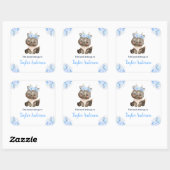Winter Wonderland Arctische Moose Kinder Bookplate Vierkante Sticker (Vel)