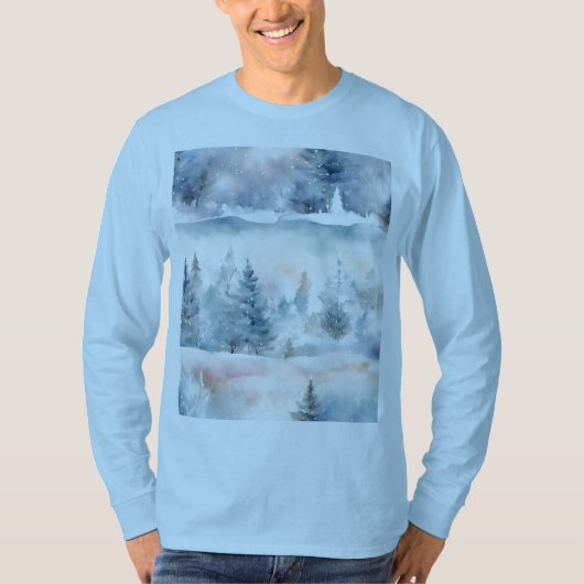 Winter Wonderland - Artistic Light Blue T-shirt (Voorkant)