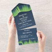 Winter Wonderland Auroras All In One Uitnodiging (Afscheurbaar)