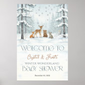 Winter Wonderland Baby Animals Baby Shower  Poster (Voorkant)