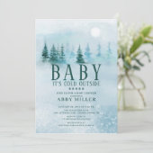Winter Wonderland Baby Het is koud buiten Kaart (Staand voorkant)