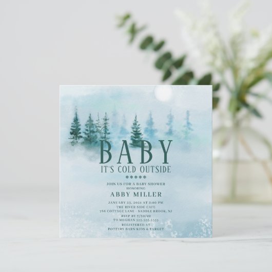 Winter Wonderland Baby Het is koud buiten Kaart (Staand voorkant)