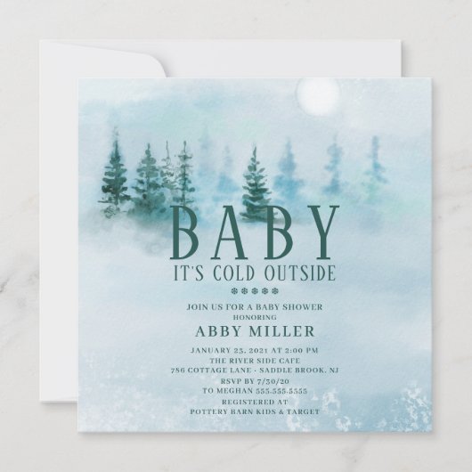 Winter Wonderland Baby Het is koud buiten Kaart (Voorkant)