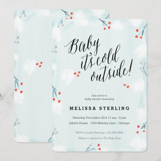 Winter Wonderland Baby Het is koude buitenkant Kaart (Voorkant / Achterkant)