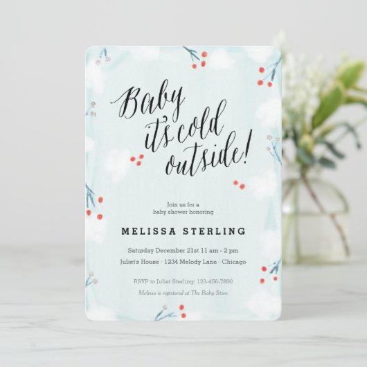 Winter Wonderland Baby Het is koude buitenkant Kaart (Staand voorkant)