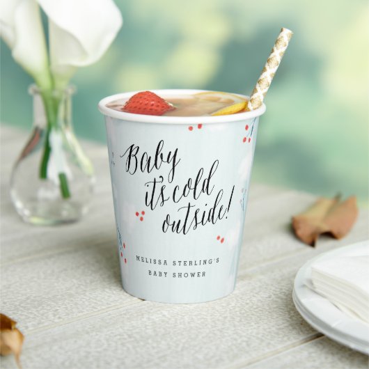 Winter Wonderland Baby Het is koude buitenkant Papieren Bekers (Insitu)
