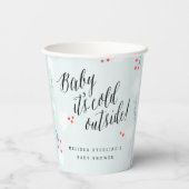Winter Wonderland Baby Het is koude buitenkant Papieren Bekers (Achterkant)