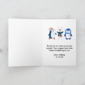 Winter wonderland baby shower 2 foto bedankkaart (Binnen)