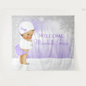 Winter Wonderland Baby Shower Achtergrond Etnisch  Wandkleed (Voorkant (horizontaal))