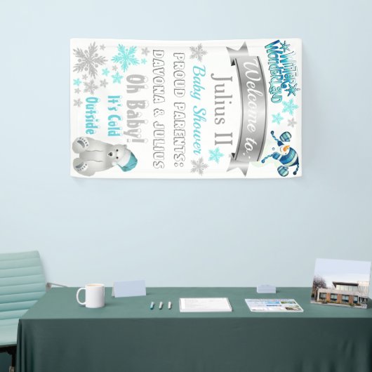 Winter Wonderland Baby shower Banner (Beurs)