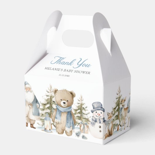 Winter Wonderland Baby Shower Bedankdoosjes (Voorkant Zijde)