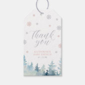 Winter Wonderland Baby shower Bedankt Favor Cadeaulabel (Voorkant)