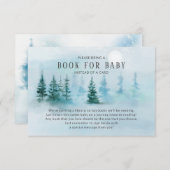 Winter Wonderland Baby shower Book for Baby Card Informatiekaartje (Voorkant / Achterkant)