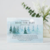 Winter Wonderland Baby shower Book for Baby Card Informatiekaartje (Staand voorkant)