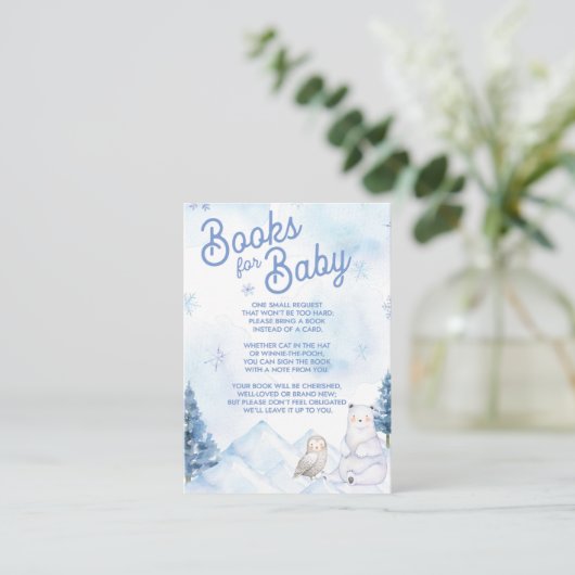 Winter Wonderland Baby shower Books for Baby Informatiekaartje (Staand voorkant)