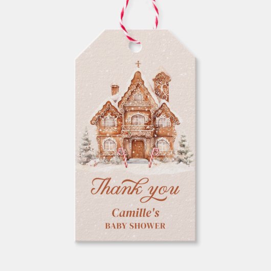 Winter Wonderland Baby shower Dank u Cadeau Label Cadeaulabel (Voorkant)