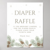 Winter Wonderland Baby Shower Diaper Raffle Poster (Voorkant)