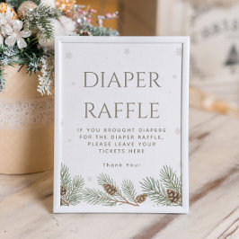 Winter Wonderland Baby Shower Diaper Raffle Poster