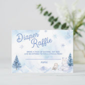 Winter Wonderland Baby shower Diaper Raffle RSVP Kaartje (Staand voorkant)