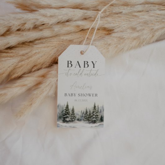 Winter Wonderland Baby Shower Favor Tag Cadeaulabel