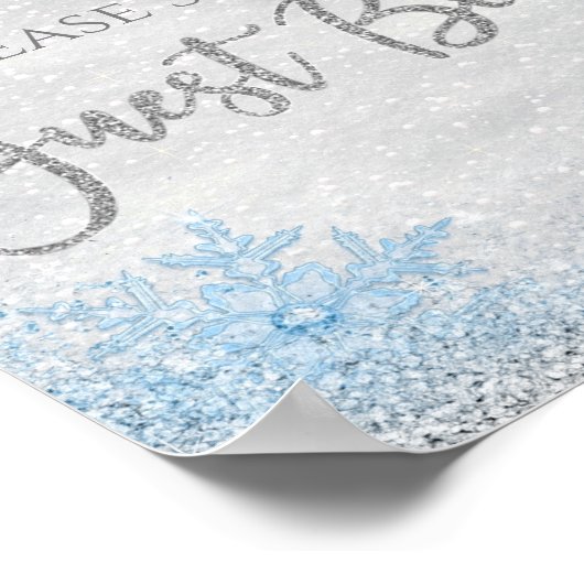 Winter Wonderland Baby Shower Guest Book Sign Poster (Hoek)