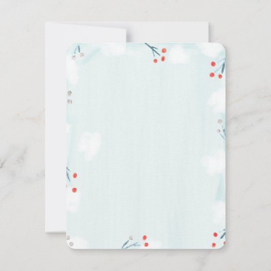 Winter Wonderland Baby shower Hartelijk dank Bedankkaart (Achterkant)