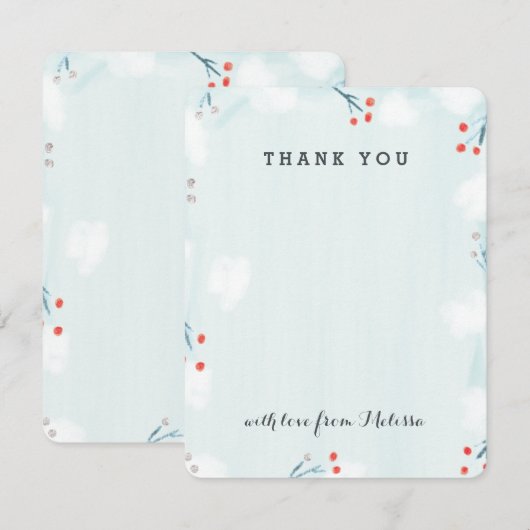 Winter Wonderland Baby shower Hartelijk dank Bedankkaart (Voorkant / Achterkant)