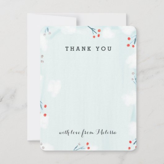 Winter Wonderland Baby shower Hartelijk dank Bedankkaart (Voorkant)