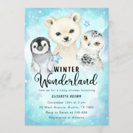 Winter Wonderland Baby shower Invitation Boy Kaart