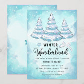 Winter Wonderland Baby shower Invitation Kaart (Voorkant / Achterkant)